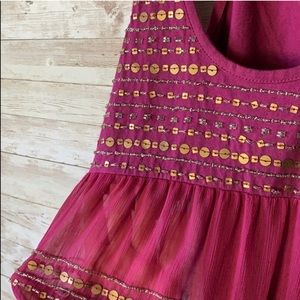 Living Doll Purple Sequin and Beaded Top